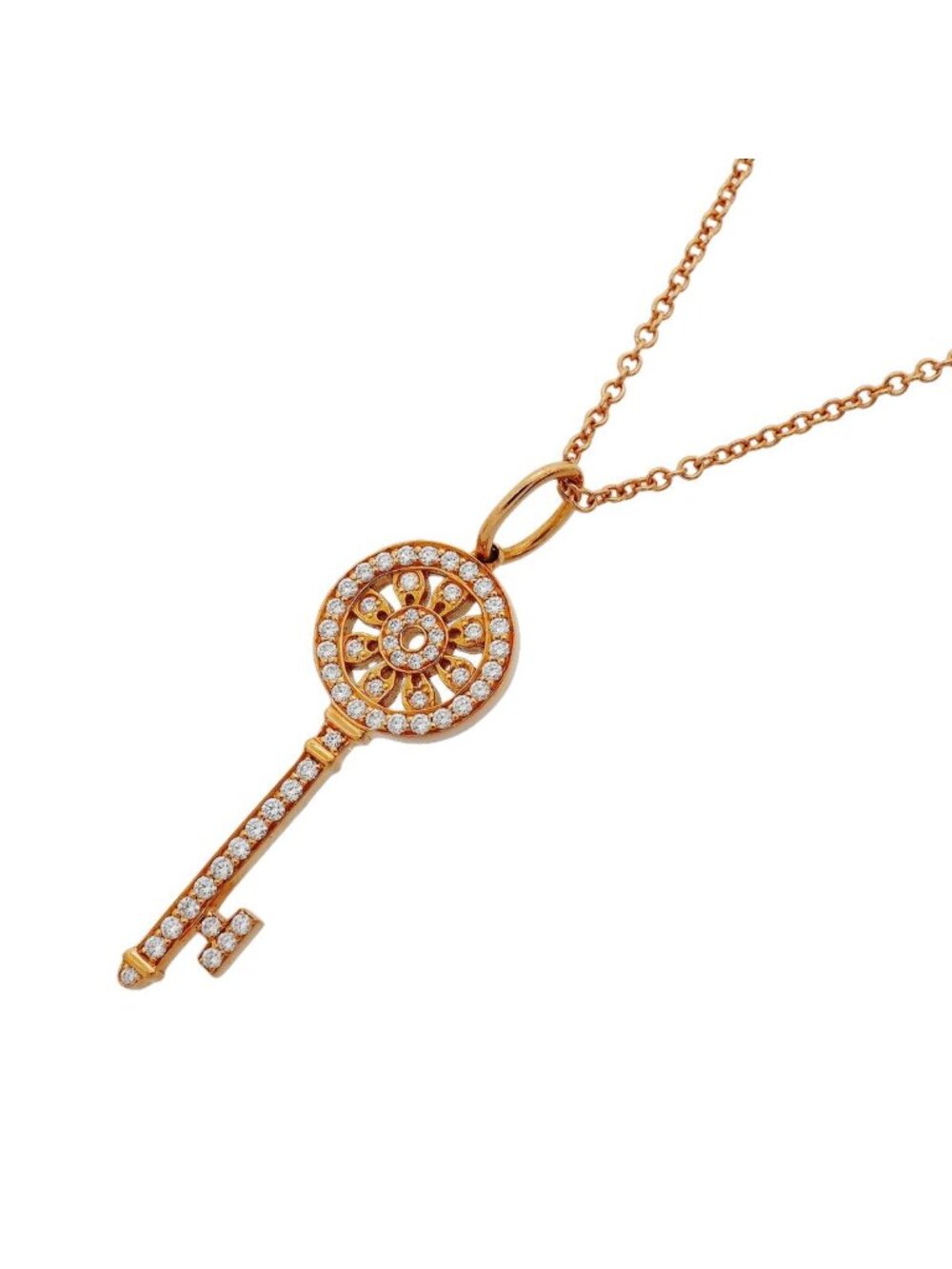 Tiffany & Co Necklace Pedal Key 18k Pink Gold Diamond